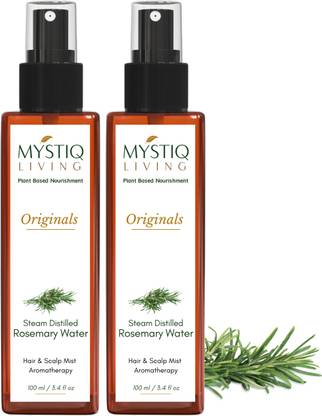 Mystiq Living Water Spray Mist 100% Pure Hydrosol for Face, Skin & Hair Growth Men & Women