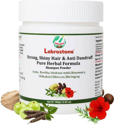 Lebrostone Dry Shampoo Powder | Herbal for Strong, Shiny, Anti Dandruff & Hair Growth