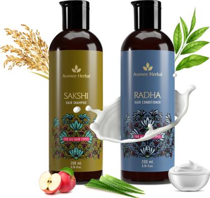 Avimee Herbal Hair Cleanser Combo | Sakshi Shampoo (200ml) & Hair Conditioner (200 ml)