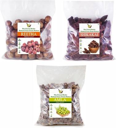 The Forest Herbs Natural Care From Nature Reetha Amla Shikakai (RAW Form) Combo Pack_600g