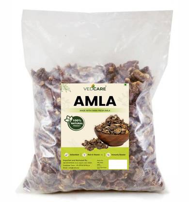 Vedcare Dry Amla for Eating, Hair & Skin (Whole, No Salt)