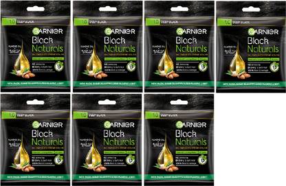 GARNIER Hair Colouring Crème 100% Grey Coverage and Increased Shine , 1.0 Deep Black