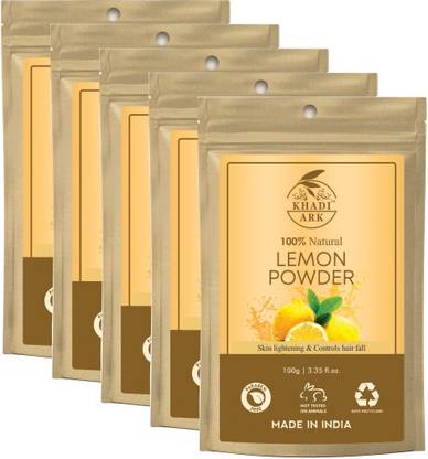 Khadi Ark Lemon Powder 100% Pure Natural For Hair Growth (Pack of 5, 100 GM Each)