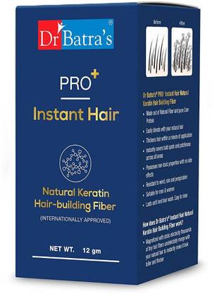 Dr Batra's Pro+Instant Hair Keratin Building fibre(Internationally Approved)- Black -12g