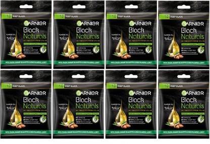 GARNIER Hair Colouring Crème 100% Grey Coverage and Increased Shine Black Naturals 1.0