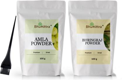 Bhumittra Bhringraj Powder + Amla Powder Combo-Pack For Hair Care 100 g Each