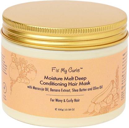Fix My Curls Moisture Melt Deep Conditioning Hair Mask With Maracuja Oil, Banana Extract and Shea Butter for Curly and Wavy Hair