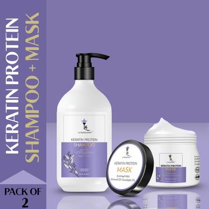 La'bangerry Keratin Protein Hair Shampoo & Mask with Almond & Eucalyptus Oil for Silky Hair