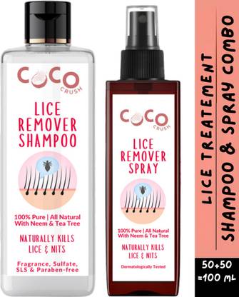 COCO CRUSH Ayurvedic Anti-Lice Shampoo, 50ml & Lice Kiler Hair Spray, 50ml