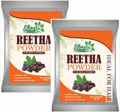 Cesaro Organics 100% Pure & Natural Reetha Powder for Conditioning, shining, Hair Care
