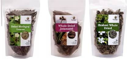 जिओ ओर्गेनिक Jatamansi Roots Brahmi & Bhringraj Leaves Hair Regrowth Combo Raw Leaf