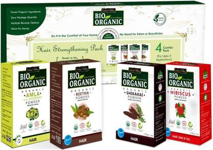 Indus Valley Bio Organic Hair Strengthening Pack - Hair Care Special Combo Kit (120 g)