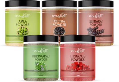 OYL Amla, Reetha, Shikakai, Bhringraj & Hibiscus Powder For Hair Care (100g Each)