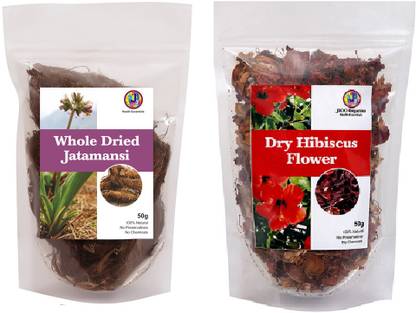 Jioo Organics Jatamasi (Spikenard) Musk Root & Dry Hibiscus Flower Jatamansi Balchad