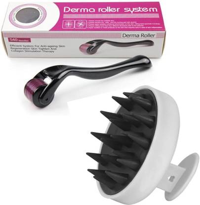 UNIACNE Derma Roller for Hair Growth | Soft Silicone hair Bristles Comb Scrubber