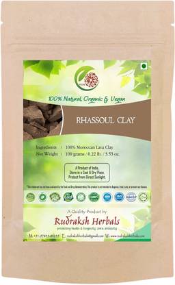 RUDRAKSHHERBALS Rhassoul Clay Powder 100% Moroccan Lava Clay