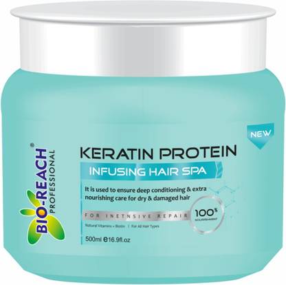 Bio Reach KERATIN PROTEIN INFUSING HAIR SPA l FOR INTENSIVE REPAIR l 100% NOURISHMENT l