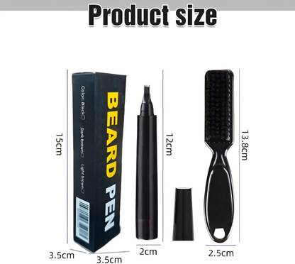 Etezaxist Beard Pencil Filler Barber Styling Pen with Brush Waterproof Proof(pack of 1)