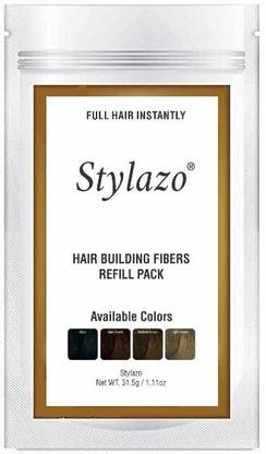 Stylazo HAIR BUILDING FIBER KERATIN PROTEIN REFILE 31.5 POWDER BLACK Black POWDER Hair Volumizer REFILE