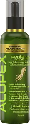 KEYA SETH AROMATHERAPY Alopex Penta Active10,Hair Growth Serum,Clinically Proven,Red Ginseng & Rosemary