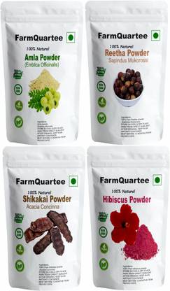 FarmQuartee Amla, Shikakai, Reetha Hibiscus powder Hair Care Special Combo