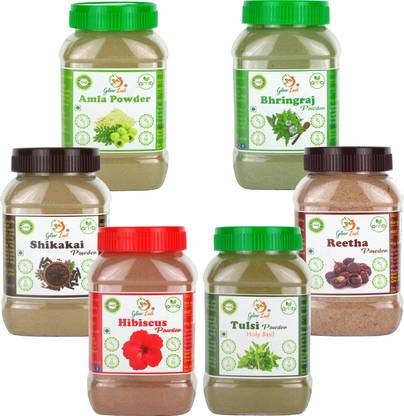 Glow Lush Organic Amla, Reetha, Shikakai, Bhringraj, Hibiscus
