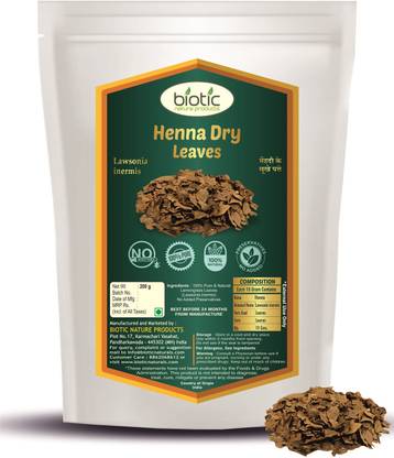 biotic Fresh Henna Leaves Dry - Pure Heena Leave - Mehandi Leaves Fresh Green for Hands