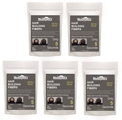 Mensport hair building fiber Instant fuller hair | Hair Volumizer (5x25g) Hair Building Extream Hair Volumizer Hair Building Fibers