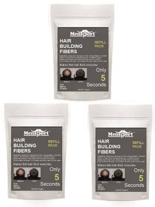 Mensport hair building fiber Instant fuller hair | Hair Volumizer (3x25g) Hair Building Extream Hair Volumizer Hair Building Fibers