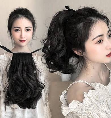 Rizi Cute 10 INCH BEAUTIFUL INSTANT STYLE DRAWSTRING PONYTAIL ACCESSORY Medium Hair Volumizer Wrap around
