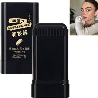 FLORIMYST Instant Hair Dye Stick | Black | Waterproof | Quick Root Coverage 456362545 SOFT Hair Volumizer Gotysles Hair Dye Comb, Roseionly Hair Dye Comb , BLACK