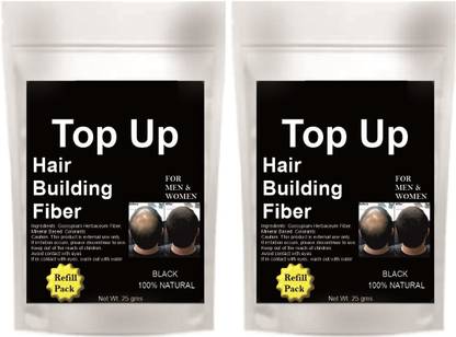 house of common Hair Building Fibers Top Up Refill Pack (25g, Black) Men & Women - Pack of 5 Natural Hair Building Fibers Hair Fuller Hair Fullfiller Hair Volumizer Hair Building Fibre