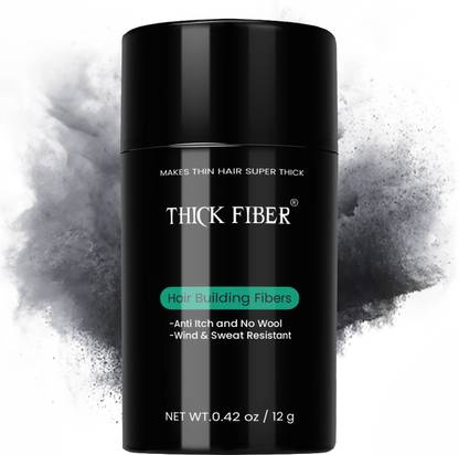 THICK FIBER Hair Building Fibers (BLACK) For Thinning Hair & Bald spots Hair Loss Concealer in seconds Hair Volumizer Hair Volumizer For Men & Women