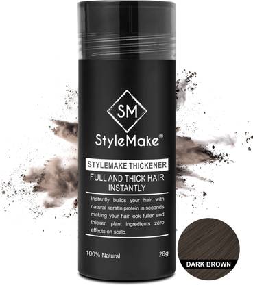 stylemake Hair Building Fiber Instant Fuller Hair Volumizer Hair Thickener Dark Brown Stays Until Next Shampoo Wash Hair Volumizer Hair Volumizer, Hair Building Fiber