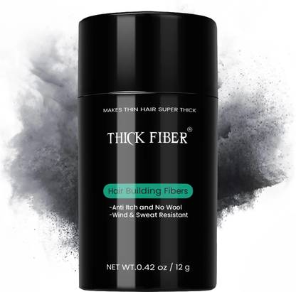 THICK FIBER Hair Building Fibers (BLACK) For Thinning Hair & Bald spots Hair Loss Concealer in seconds Hair Volumizer Hair Volumizer For Men & Women
