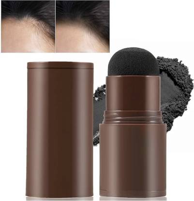 zukrave Natural Hairline Shading Powder Stick, Hair Shading Sponge , Quick Root Touch-Up Waterproof Hair Root Concealer for Thinning Hair Hair Loss Concealer in seconds Hold (Black) Hair Volumizer Powder