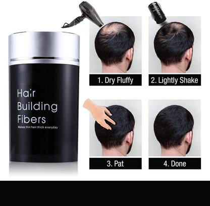 Latixmat Hair Volumizer Hair Building Fiber Natural Black Extreme Hair Volumizer Powder