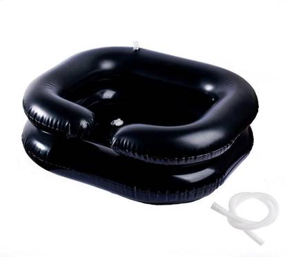BM RETAIL Inflatable Shampoo Basin Hair Washing Tray for Sink at Home, with Drain Tube Hair Wash Basin