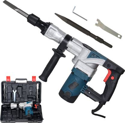 Digital Craft 1400W Demolition Hammer – 7kg Concrete Breaker Machine with 3000RPM Hex Point & Flat Chisel, 360° Rotating Handle for Breaking & Grooving Hammer Drill