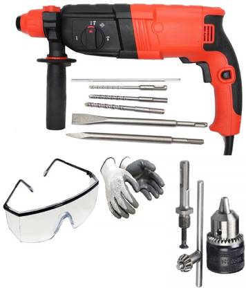 Gadariya King Hammer Drill 26MM Heavy Duty Rotary Hammer Goggle&Gloves&13mm chu (100% COPPER) Hammer Drill