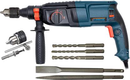 CHESTON 26mm 850W 900RPM 3 Modes Rotary Hammer Drill Machine with 3-Pcs Drill Bit | 2 Chisel & SDS Chuck Adapter Universal Drill for Drilling & Demolition Task Rotary Hammer Drill