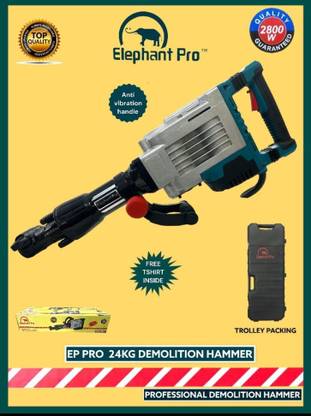 FINE WOOD Elephant Pro EP PRO Demolition Hammer Anti Vibration Handle 2800 Watt 24Kg Rotary Hammer Drill
