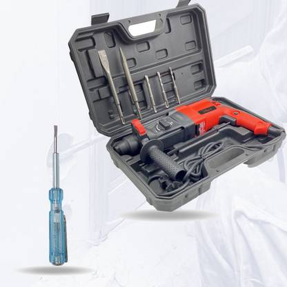 Hillgrove HGCM785M1 26mm Hammer Impact Drill Machine Forward/Reverse Rotation with 5Pcs SDS Plus Bit for Making Holes in Metal/Wood/Concrete Hammer Drill HGCM785M1 Hammer Drill