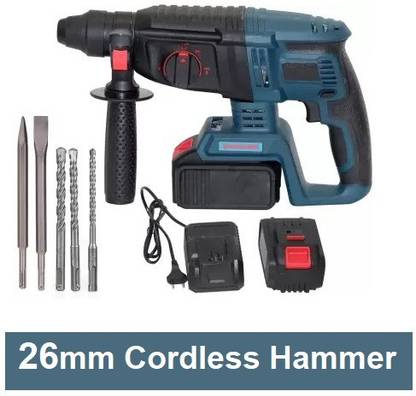 Sauran 26mm Cordless Rotary Hammer Drill 20 Volt with 2 batteries, 5 bits, charger etc Rotary Hammer Drill