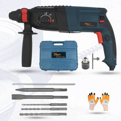 Hillgrove 100% Copper Winding HGCM479M1 Impact Drill Machine with 5 Bits, SDS for Making Holes in Metal/Wood/Concrete Rotary Hammer Drill