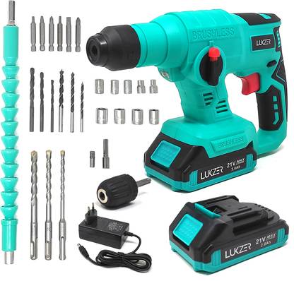lukzer Cordless Rotary Hammer Drill Machine Set (CRH-01) 16mm 0-950r/min Copper Armature Heavy Duty Variable Speed Control Power Tool Hammer Drill