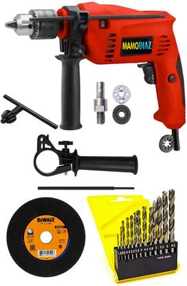 Mamodiaz Hitman HT-13C (13MM) Hammer Drill Machine & 13pc hss drill Bit With Iron Cutting & Complete set Hammer Drill