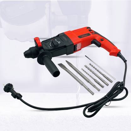 Hillgrove 100% Copper Winding H26H6 Electric Rotary Machine Forward/Reverse Rotaion with 5 Bits for Making Holes in Metal/Wood/Concrete Hammer Drill