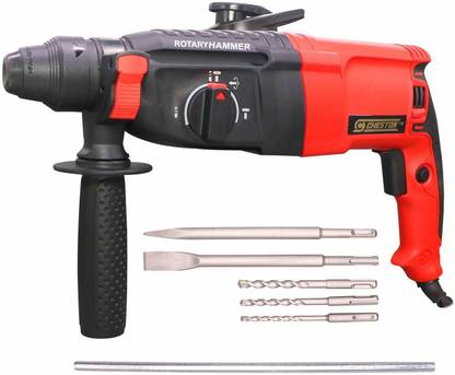 CHESTON 26mm Reversible Machine With Case & Bits for Chiselling & Drilling CHD-2-26 Rotary Hammer Drill