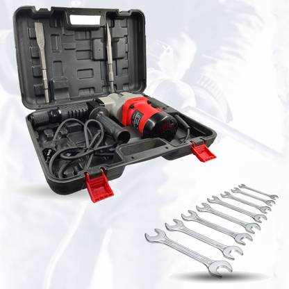 Hillgrove 100% Copper Winding HGCM886M2 Demolition Chisel+Hammer HGCM886M2 Concrete Breaker Drill Machine with 2 Bits for Breaking Concrete Wall Rotary Hammer Drill